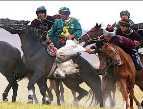 Riders fighting over the Lamb.